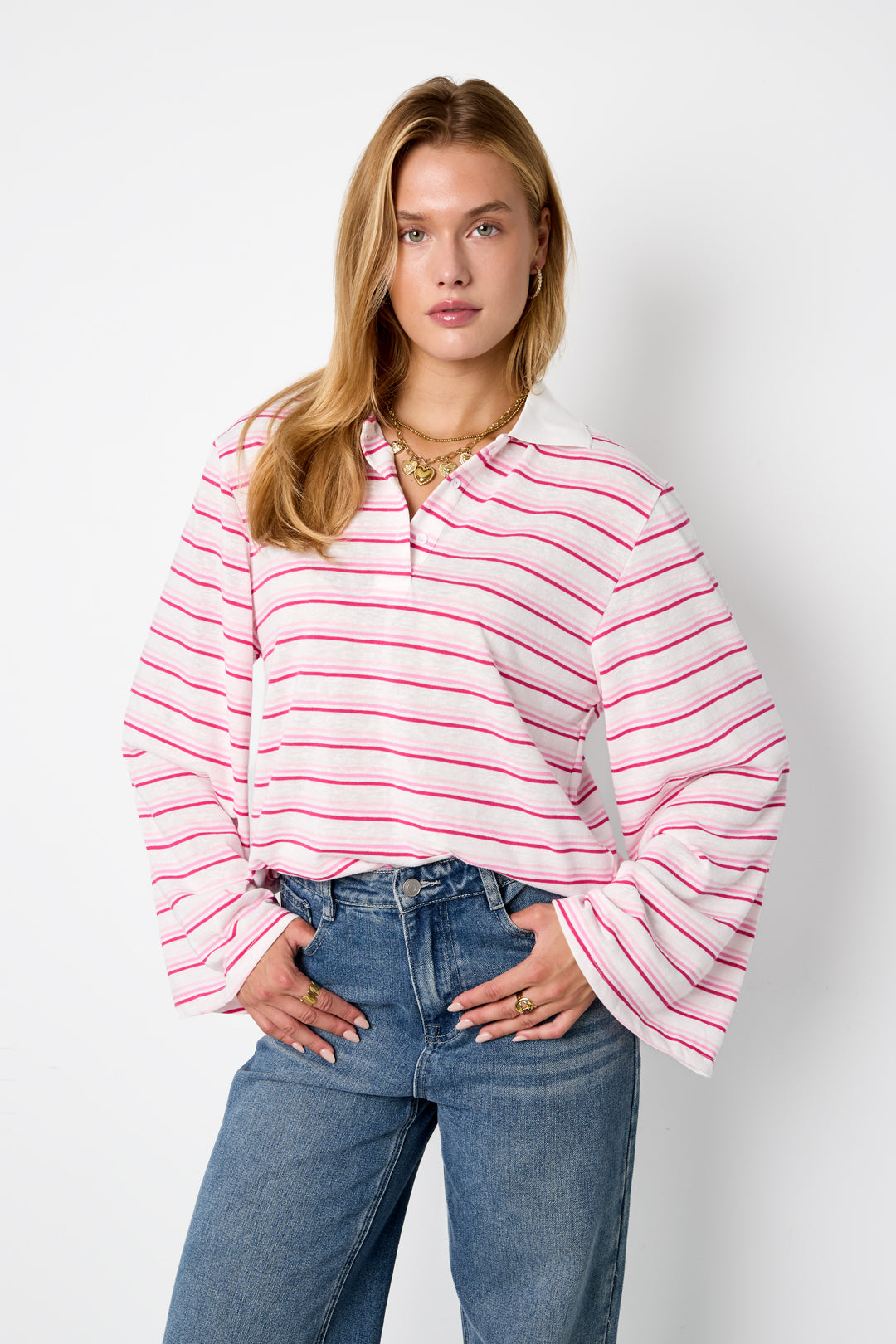 Agnes Polo-Set – Streifen – getragen (2)