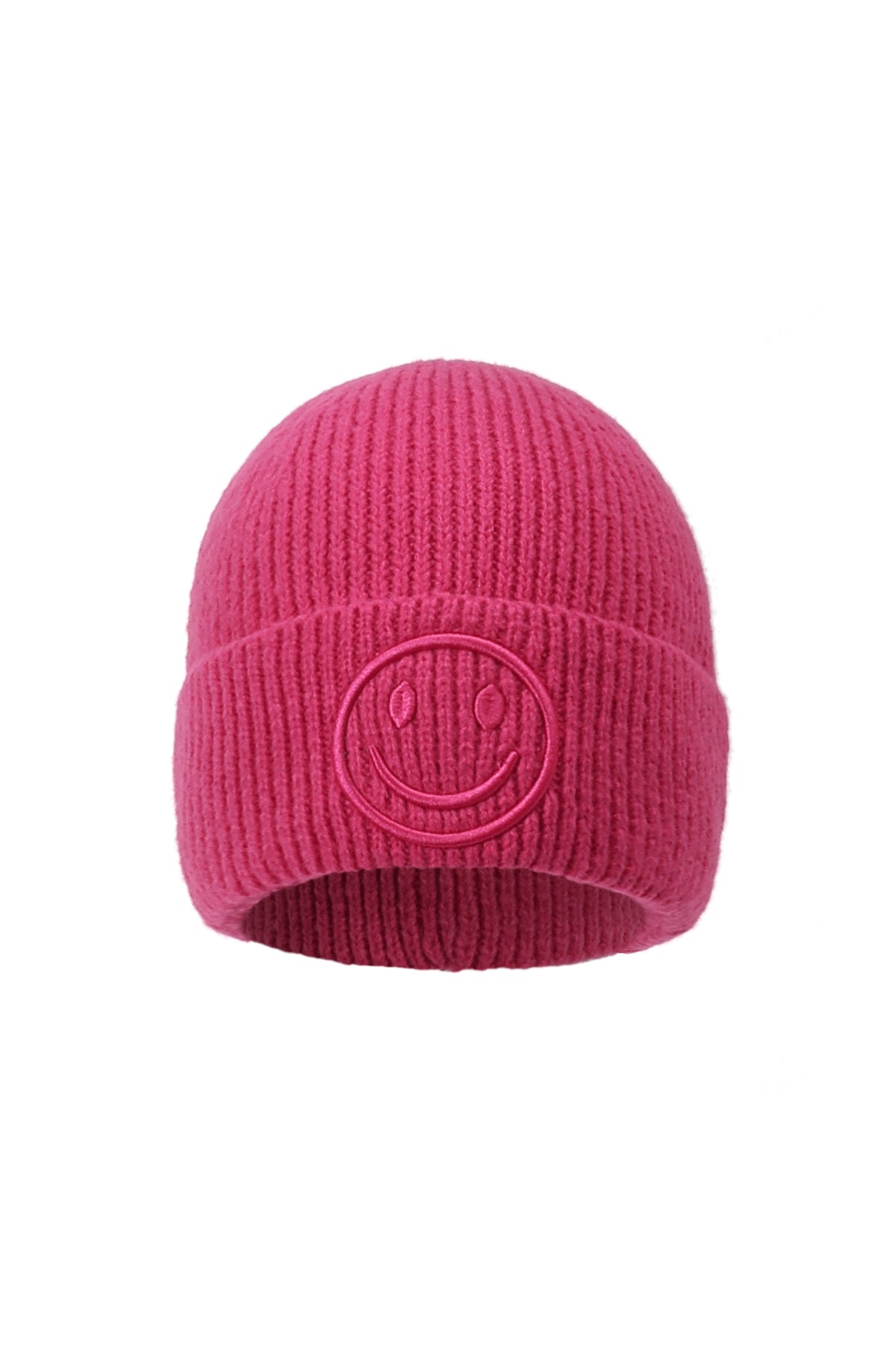Femke Mütze – Smiley in Melonenrot – Produktansicht (19)