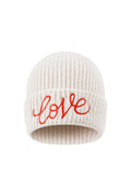 Liana Beanie – Love-Stickerei in Creme – Produktansicht (3)