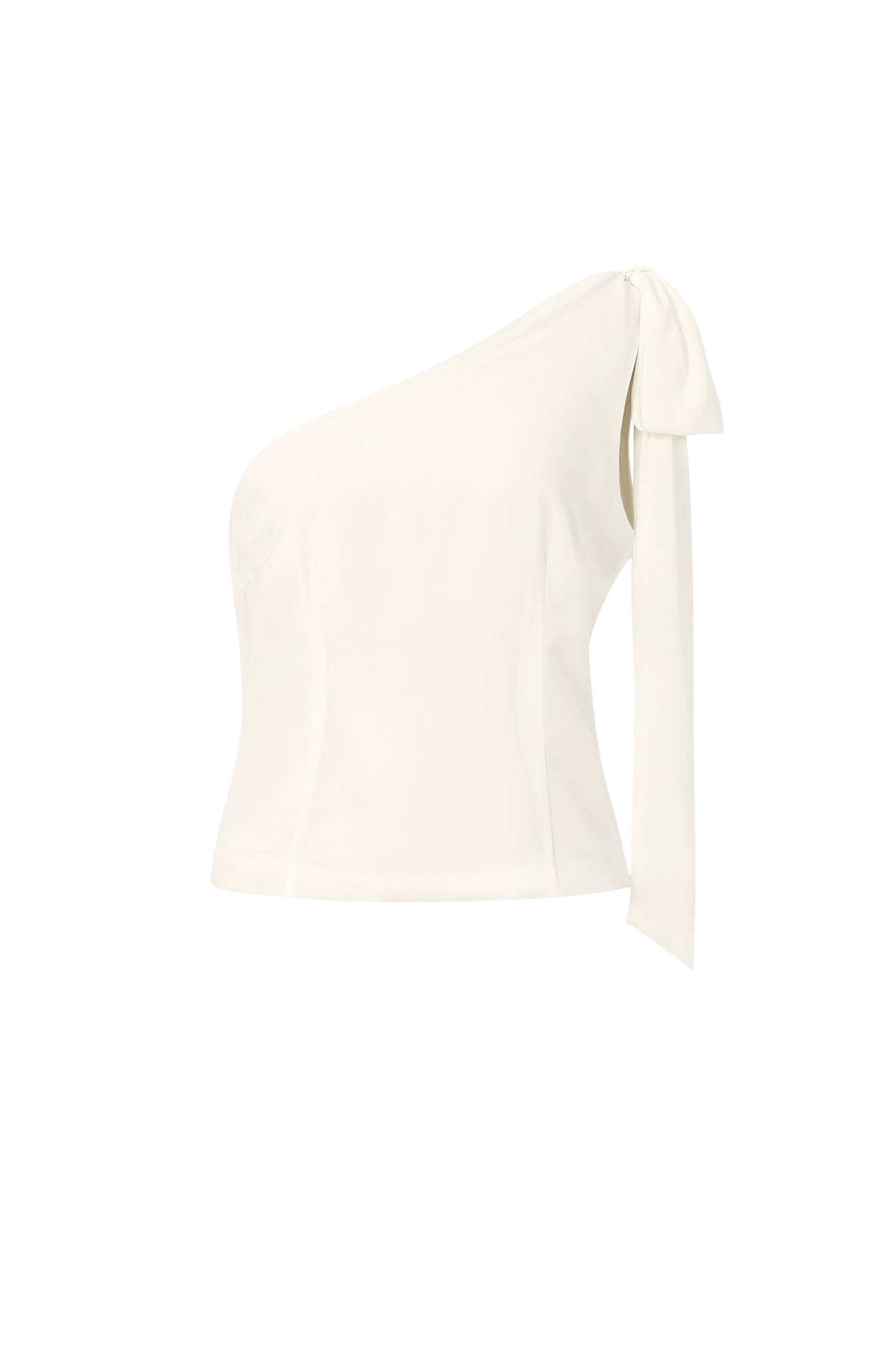 Larissa One-Shoulder-Top – Schleife in Creme – Produktansicht (2)