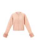 Emilia Strickjacke – Fransen in Rosa – Produktansicht (2)