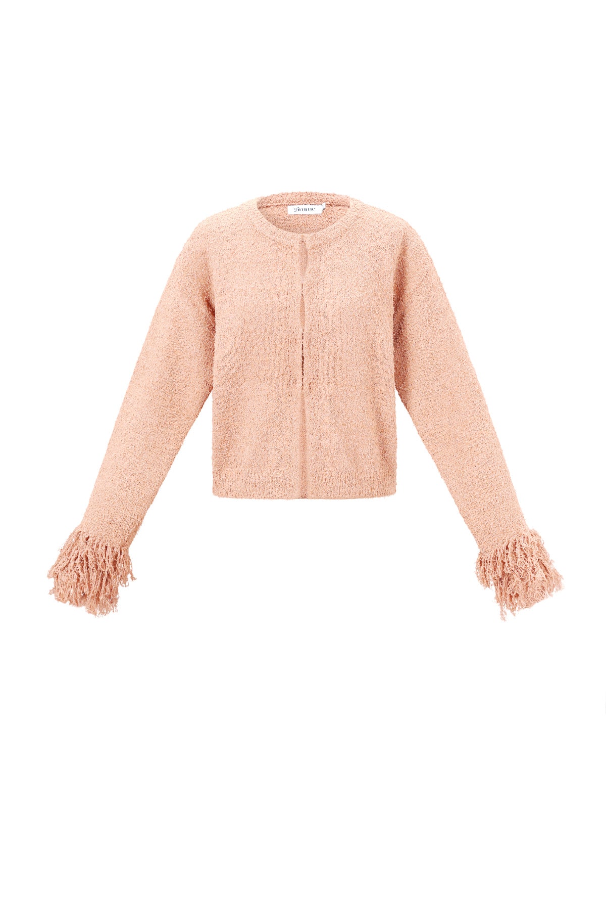 Emilia Strickjacke – Fransen in Rosa – Produktansicht (2)