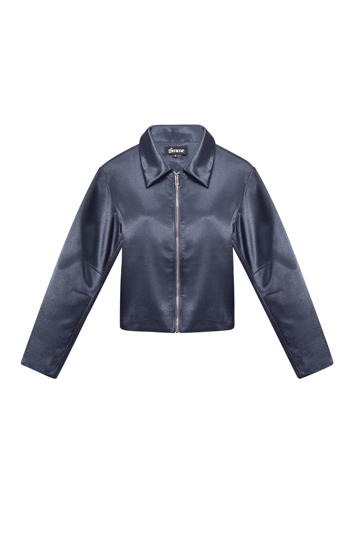 Noemi Satinjacke in Dunkelblau – Produktansicht
