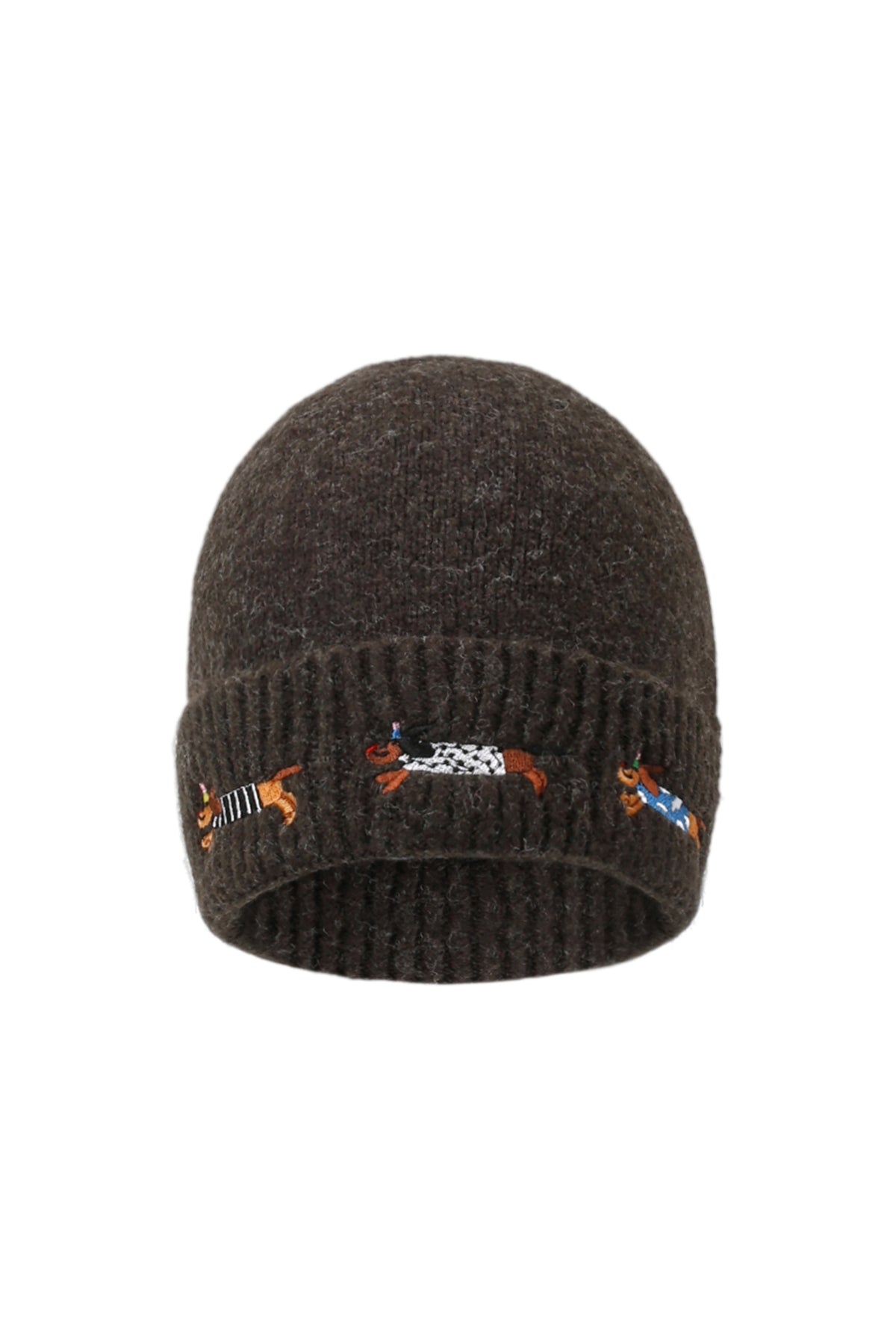 Imke Beanie – Stickerei in Dunkelbraun – Produktansicht (4)