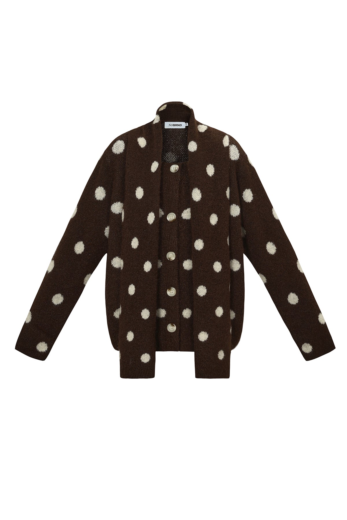 Malin Strickjacke – Schal in Braun – Produktansicht (2)