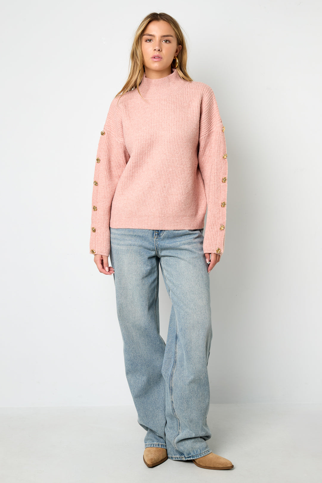 Olivia Rollkragenpullover in Rosa – getragen (4)