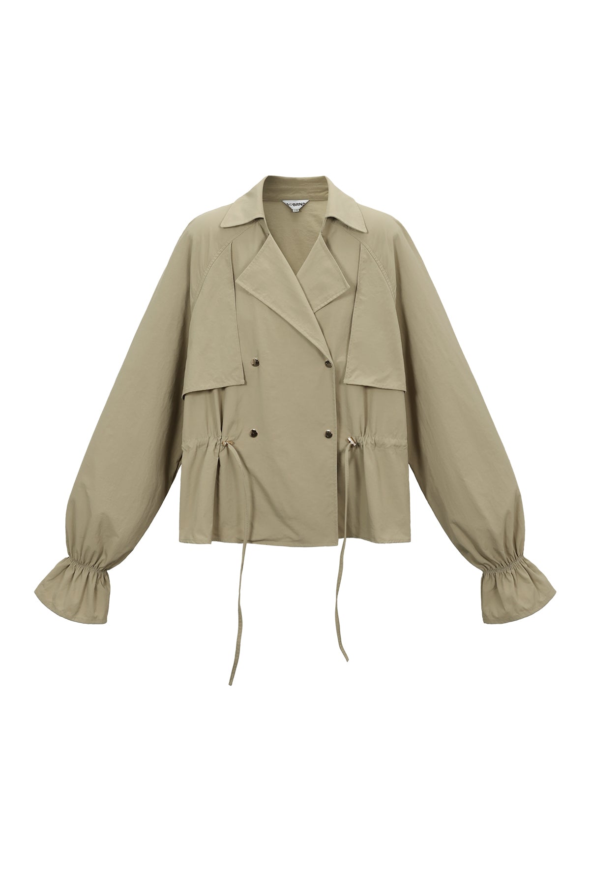 Maja Trenchjacke – Kurz in Khaki – Vorderseite