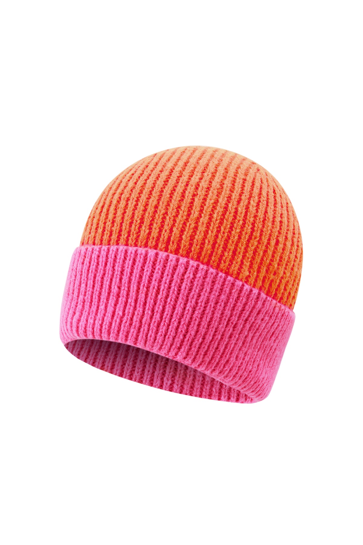 Esme Beanie – Zweifarbig in Orange – Produktansicht
