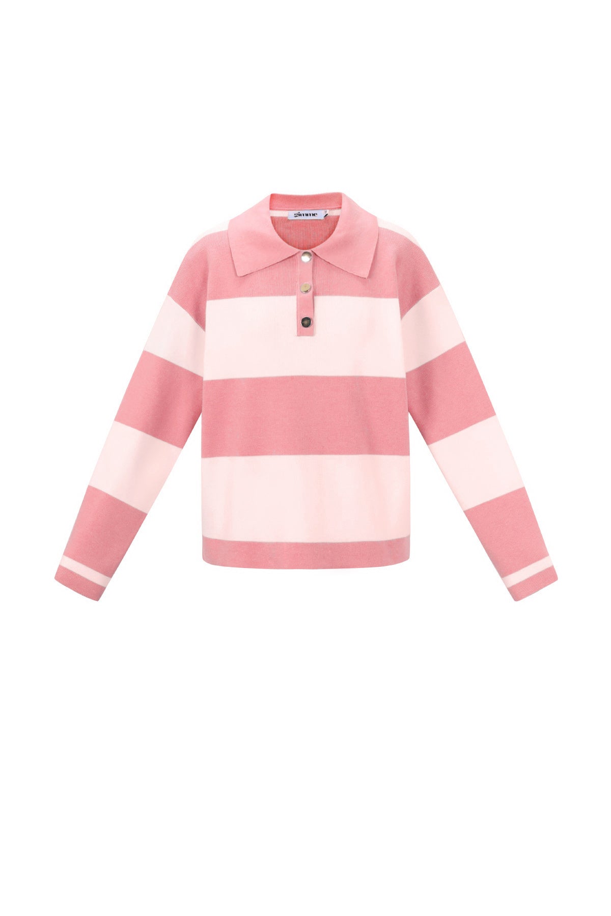 Karla Polo-Pullover – Streifen in Rosa – Produktansicht (2)