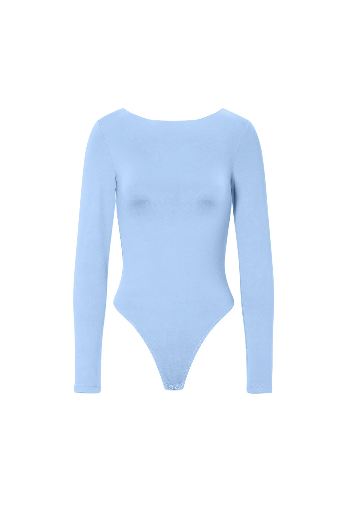 Carlotta Langarm-Body – Rückenausschnitt in Hellblau – Produktansicht (4)