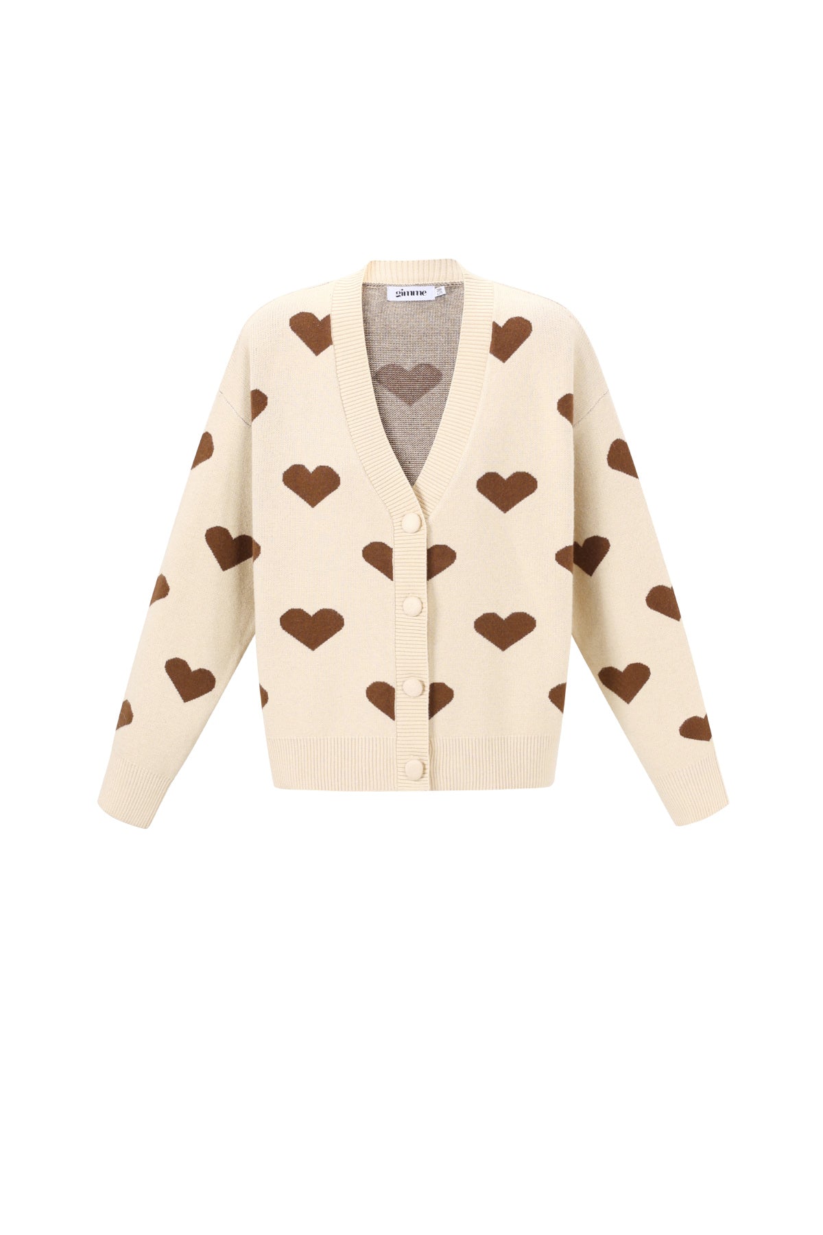 Ilvy Strickjacke – Herzen in Khaki – Produktansicht (5)