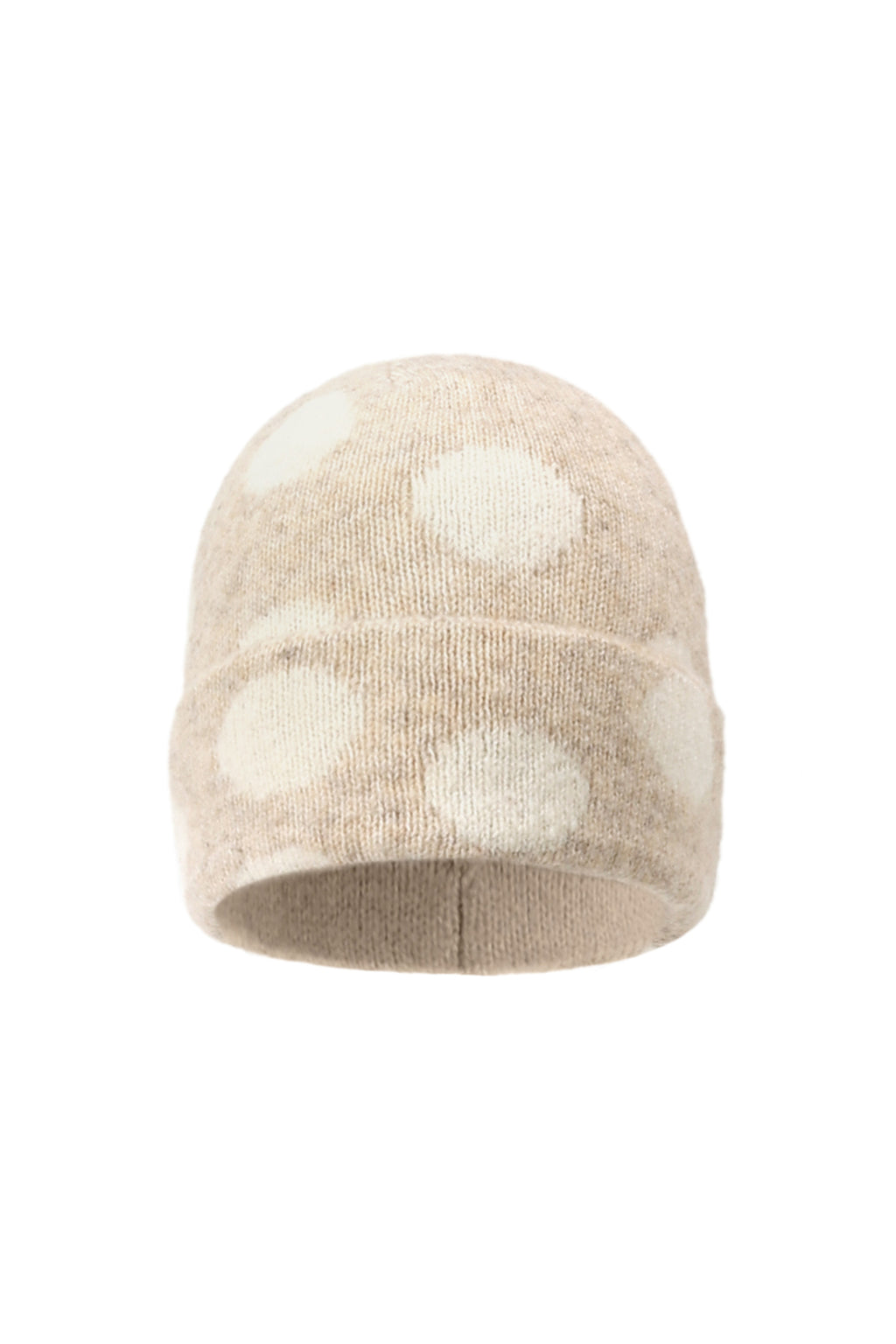 Lara Beanie – Punkte in Khaki – Produktansicht