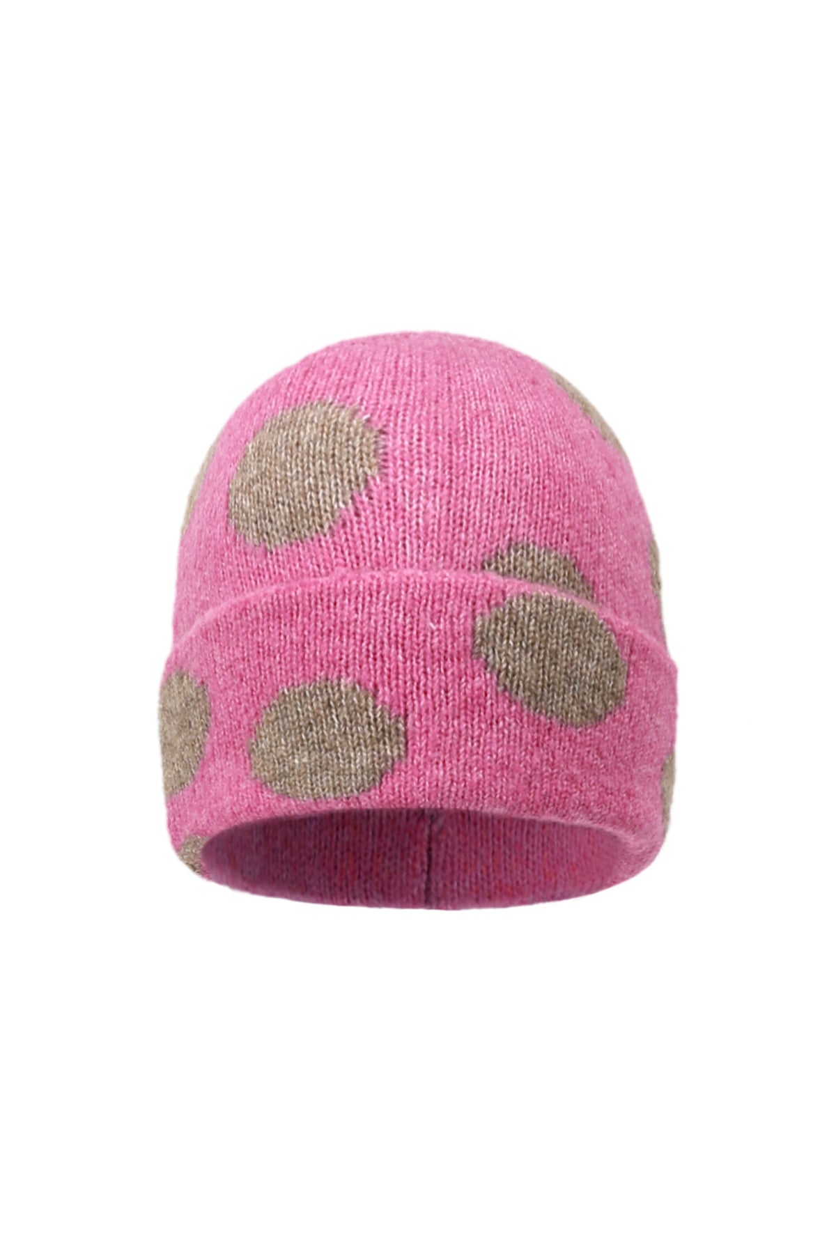 Lara Beanie – Punkte in Pink – Produktansicht (5)