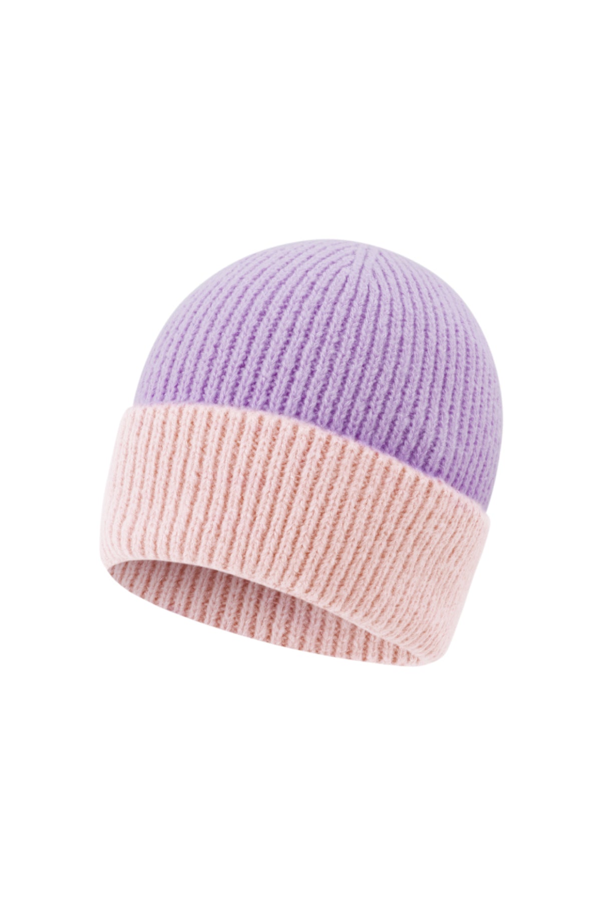 Esme Beanie – Zweifarbig in Flieder – Produktansicht (2)