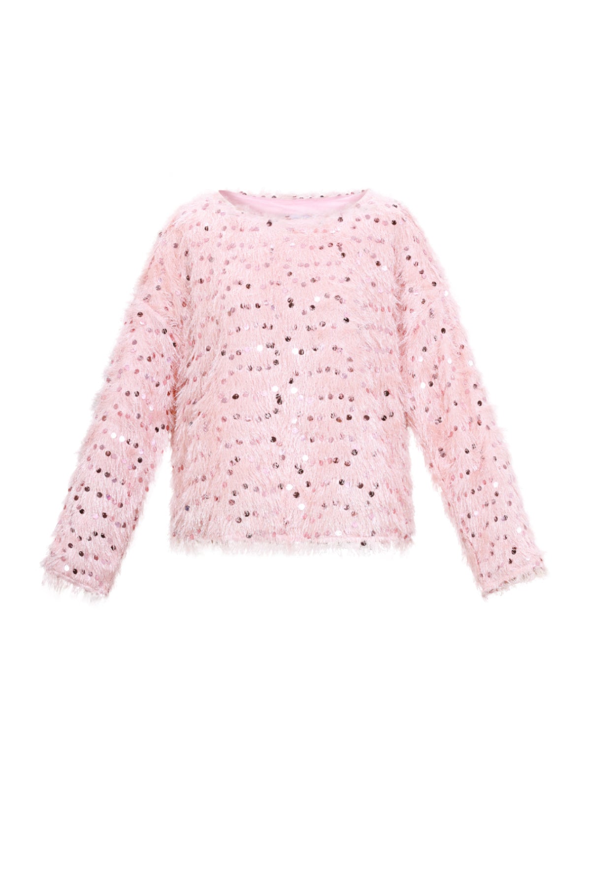 Lilly Paillettenpullover in Rosa – Produktansicht